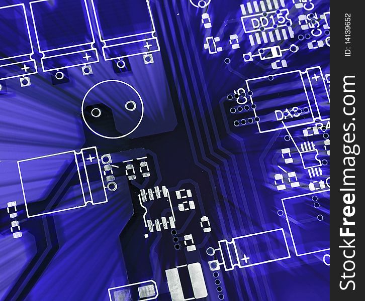 Blue printed-circuit board for electronic components