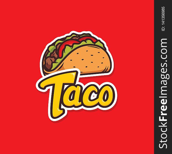 Taco logo template with taco cartoon illustration vector. Available in EPS format. Taco logo template with taco cartoon illustration vector. Available in EPS format