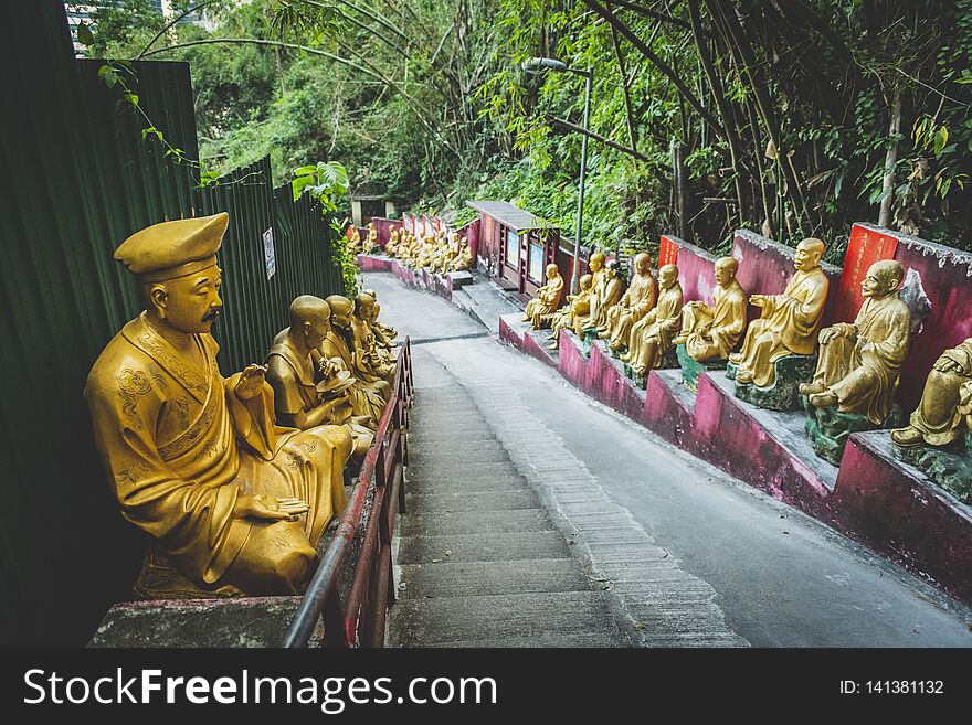 Hong Kong, November 2018 - Ten Thousand Buddhas Monastery Man Fat Sze