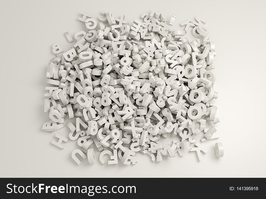 Letters isolated on white background 3d illustration