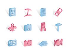 Travel, Trip And Holiday Icons Royalty Free Stock Images Travel, Trip And Holiday Icons Royalty Free Stock Images