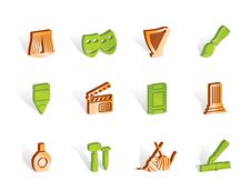 Different Kind Of Art Icons Stock Photo