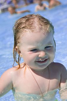 Little Girl In A Swimming Pool Stock Image Little Girl In A Swimming Pool Stock Image