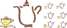 Stilyzed Vector Cup Of Coffee And A Coffee Pot Stock Image Stilyzed Vector Cup Of Coffee And A Coffee Pot Stock Image