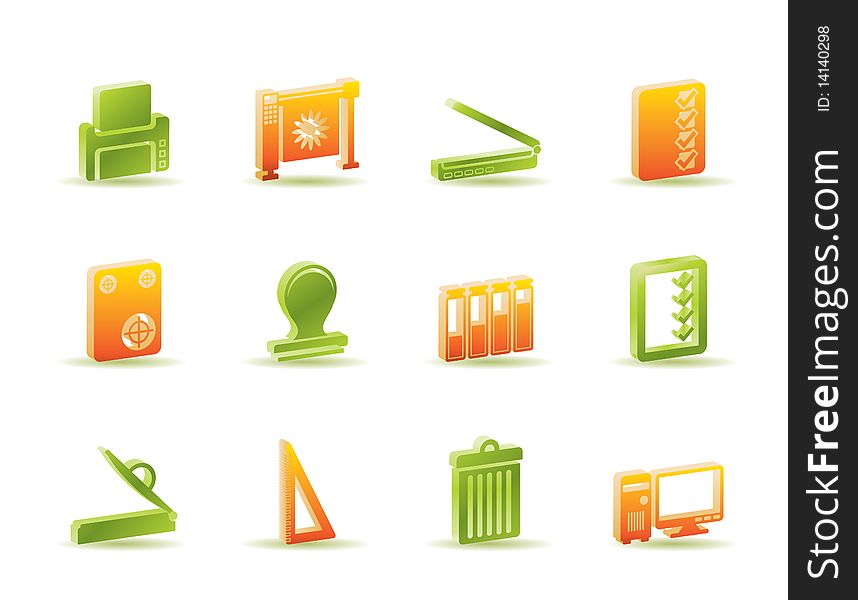 Print industry Icons - Vector icon set