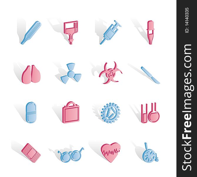 Collection of  medical themed icons and warning-signs -  icon set