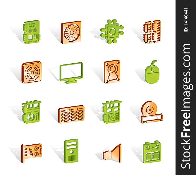 Computer  performance and equipment icons -