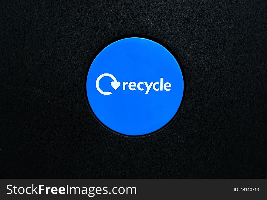 Recycle sign isolated in blue circle