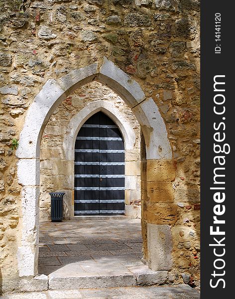 Gates in medieval castle in Lisbon, Portugal. Gates in medieval castle in Lisbon, Portugal