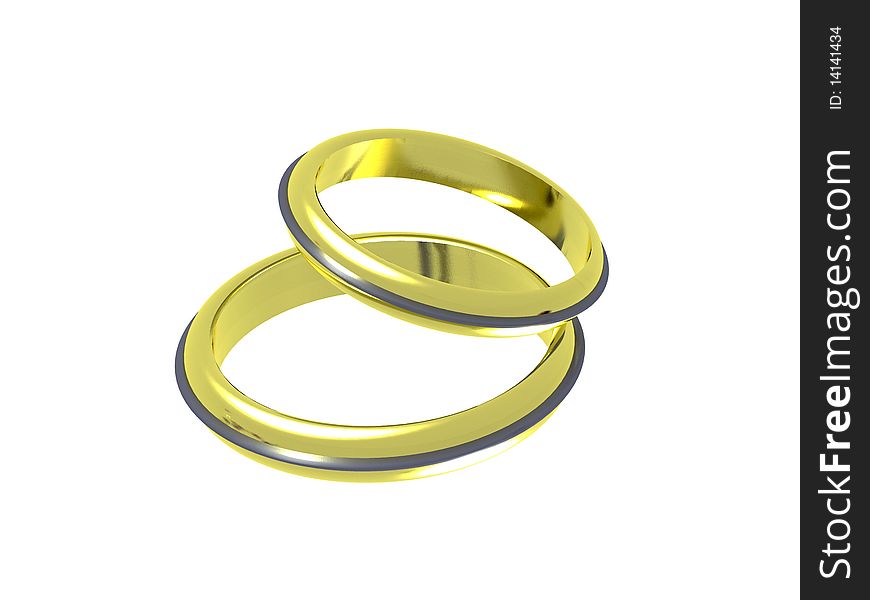 Two rings are decorated with gold, platinum and. Two rings are decorated with gold, platinum and