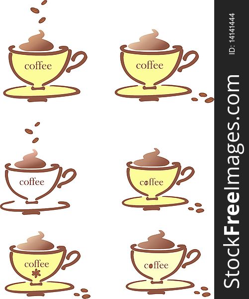 Stylized vector cup of coffee. Stylized vector cup of coffee