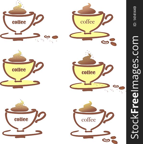 Stilyzed vector cup of coffee. Stilyzed vector cup of coffee