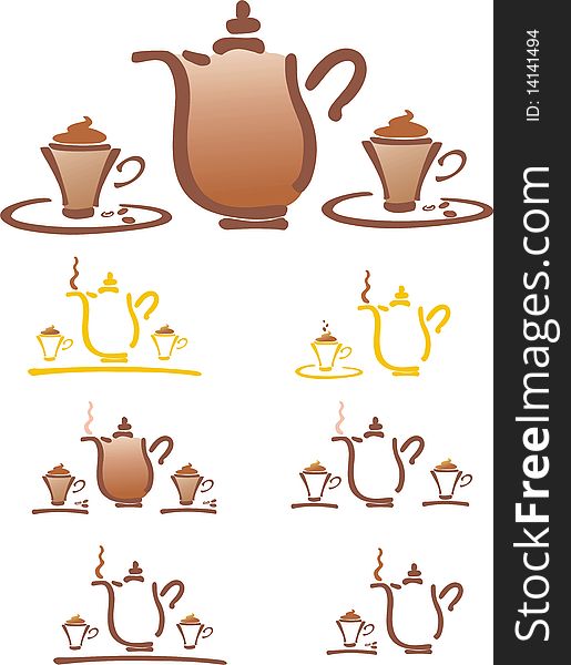 Stilyzed vector coffee pot in eps format