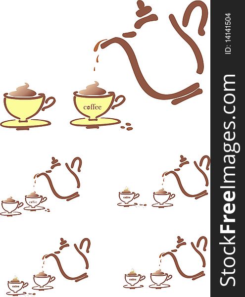 Stilyzed vector coffee pot in eps format
