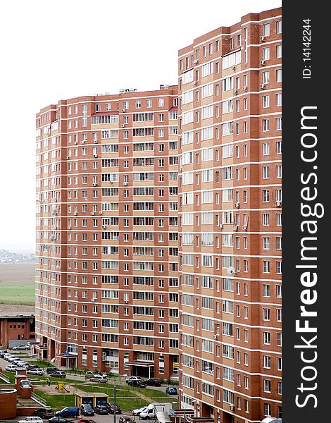 New red brick buildings in the Moscow area. New red brick buildings in the Moscow area