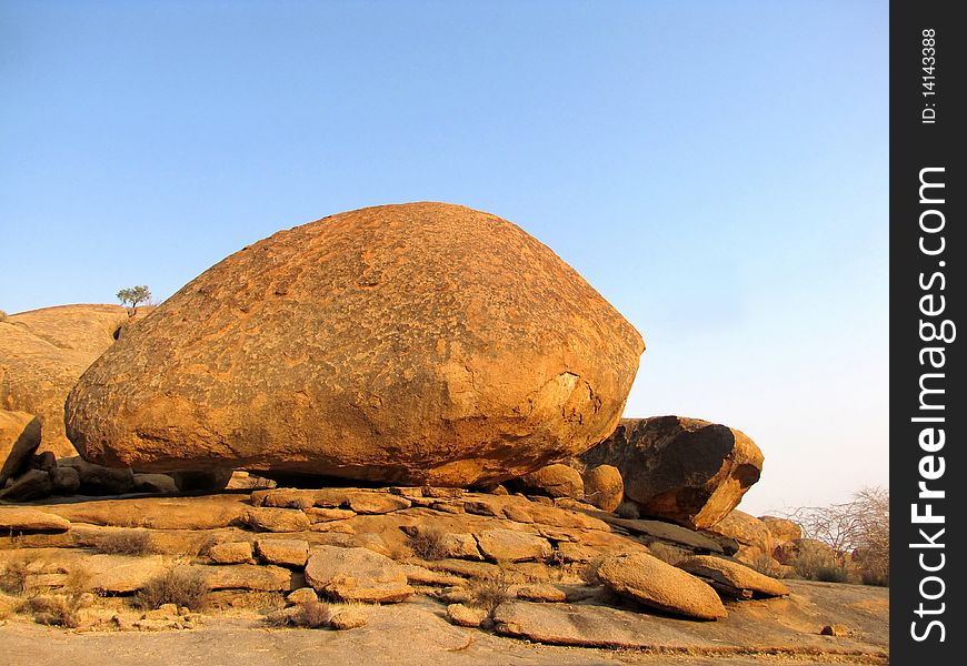 Rocky landscape in Erongo Mountains, Namibia