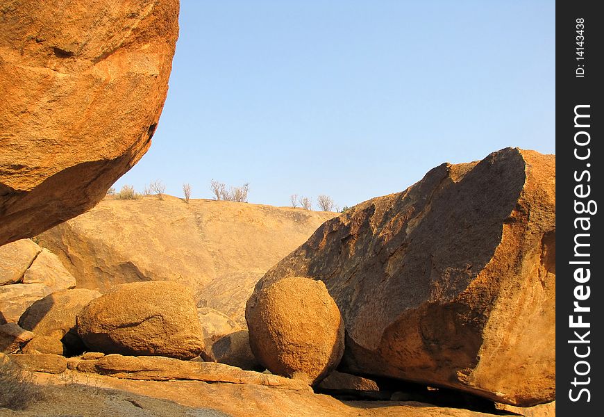 Rocky landscape in Erongo Mountains, Namibia