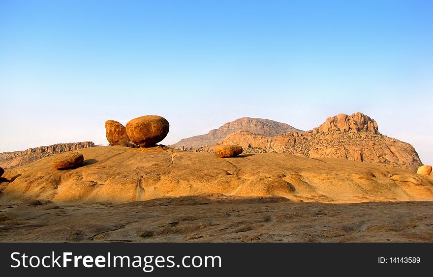 Rocky landscape in Erongo Mountains, Namibia