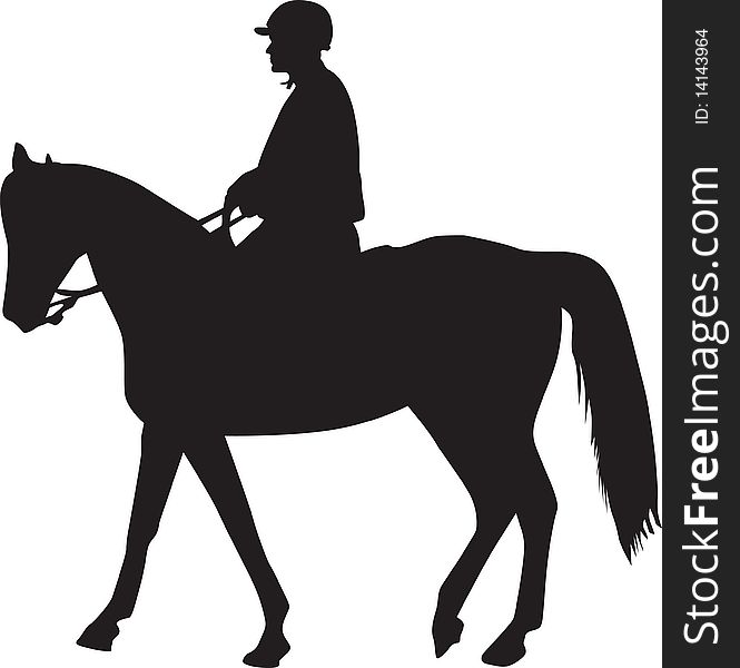Policeman on the horse silhouette