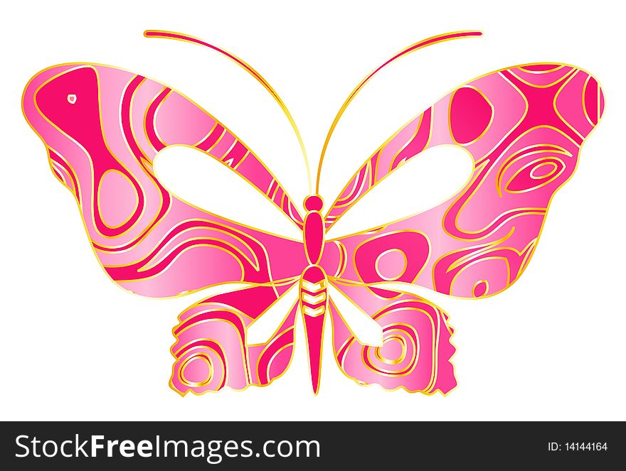 Abstract Tropical Butterfly. Beautiful illustration