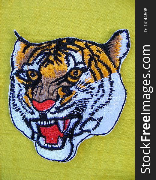 Marked in handmade cotton fabrics for clothing of various colors,animal tiger