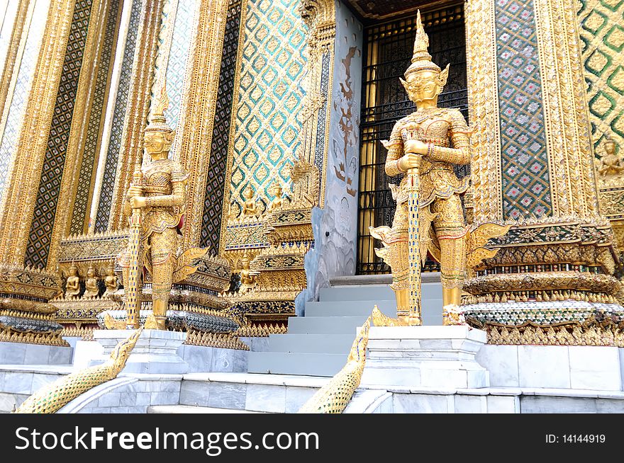 Photograph of A Statue of Guardian in grand palace in Bangkok, Thailand