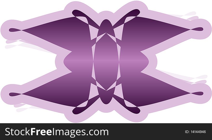 Purple shape in the form of a butterfly
