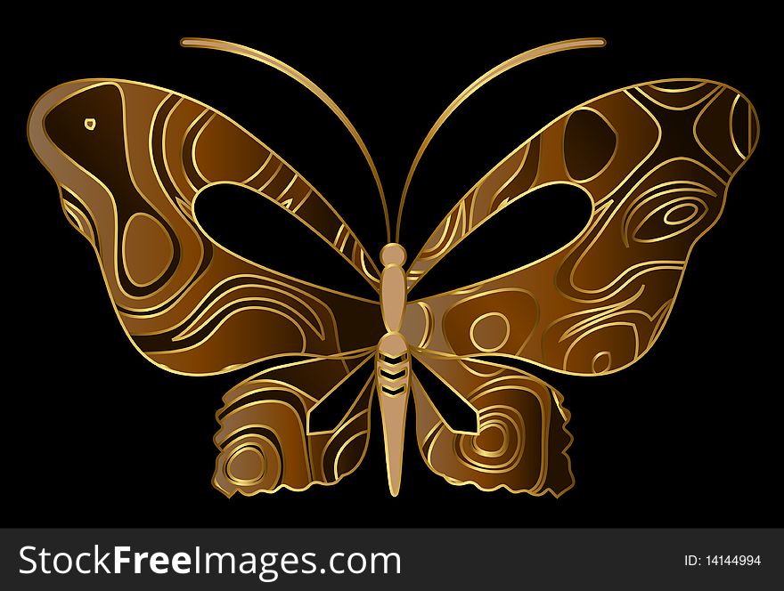 Abstract Tropical Butterfly. Beautiful illustration