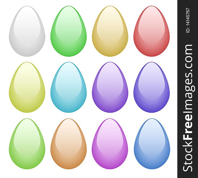 Illustration of 16 Easter color eggs. Illustration of 16 Easter color eggs.