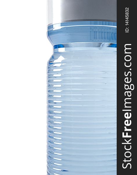 Polyethylene bottle - closeup of a pet bottle isolated on white background. Polyethylene bottle - closeup of a pet bottle isolated on white background
