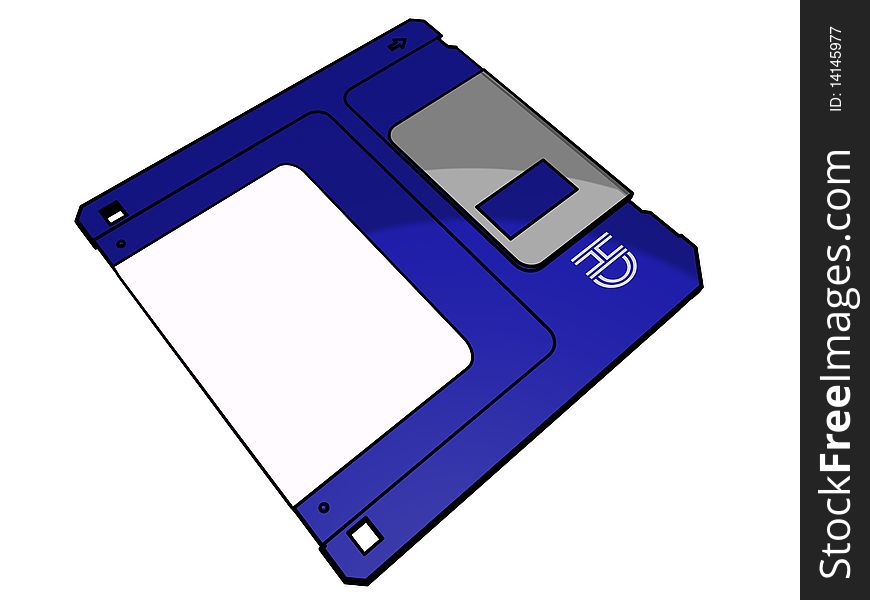 3D-modeled 3.5 floppy disk