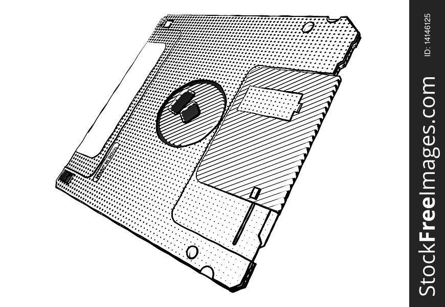3D-modeled 3.5 floppy disk