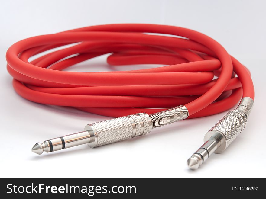 Musical red cord with two jacks