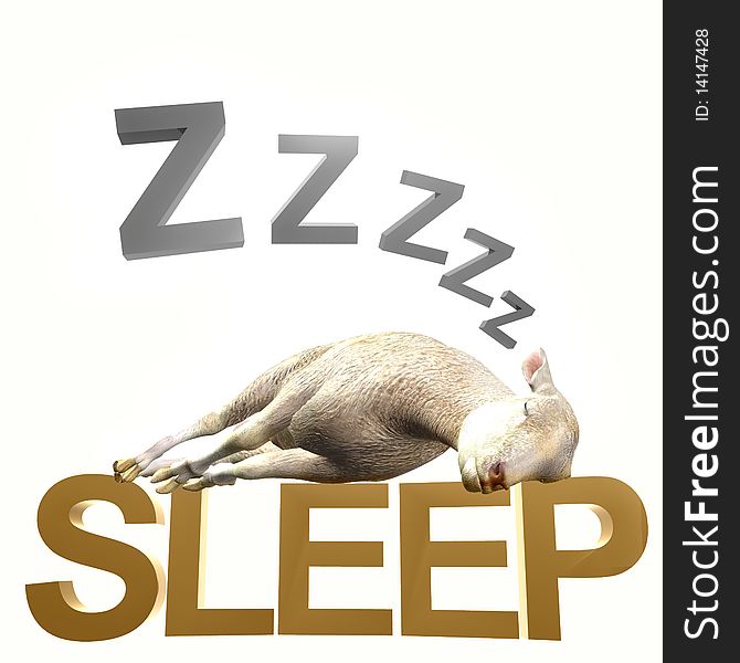 Sleeping sheep or lamb illustration