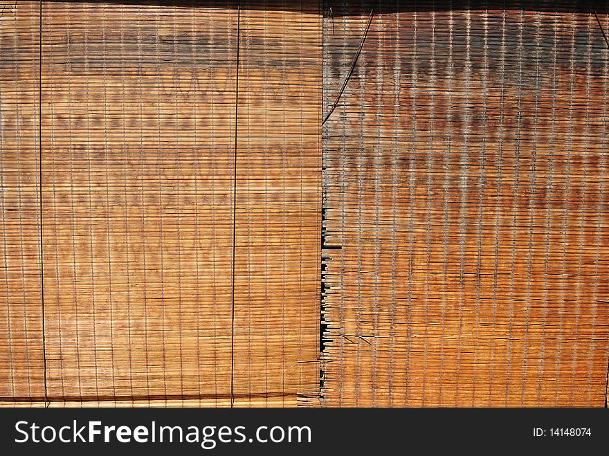 A nice background of reed blinds.