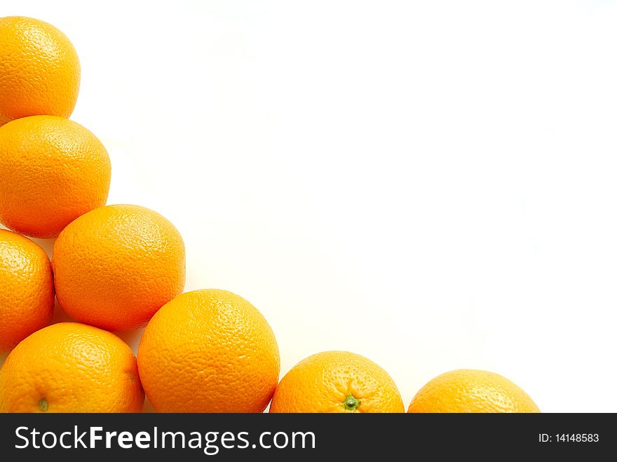 Oranges forming a fruit frame. Also for concepts such as food and beverage, healthy lifestyle, and diet and nutrition.