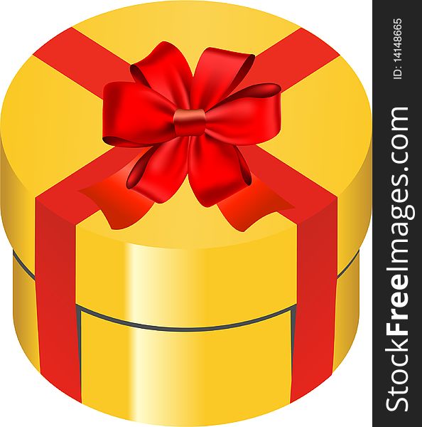 Gold gift box. Vector Illustration
