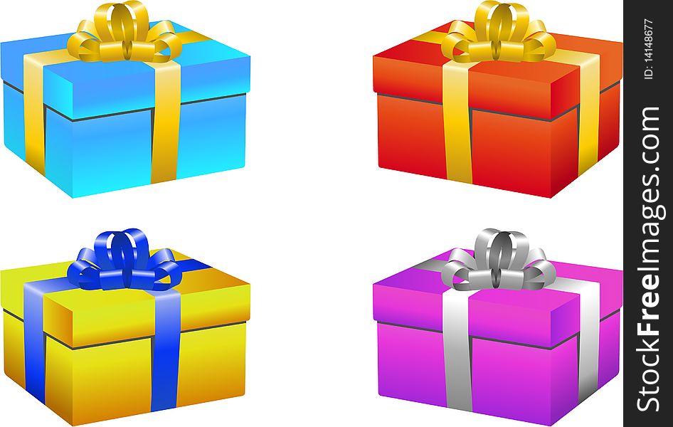 Colored Vector gift box set