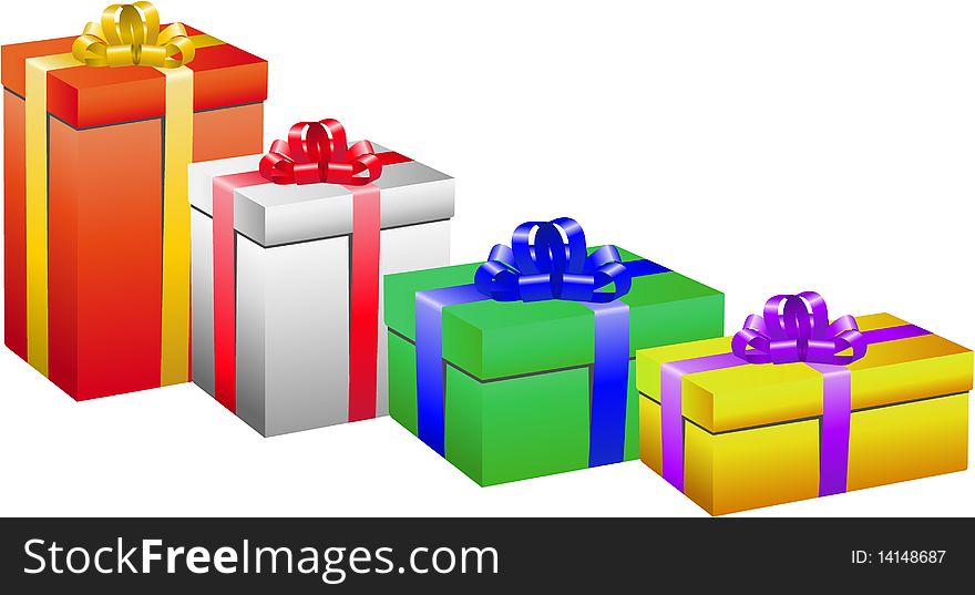 Colored Vector gift box set