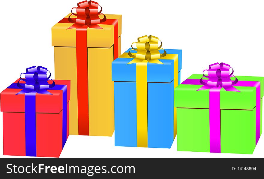 Colored Vector gift box set