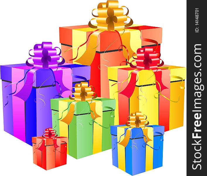 Colored Vector gift box set