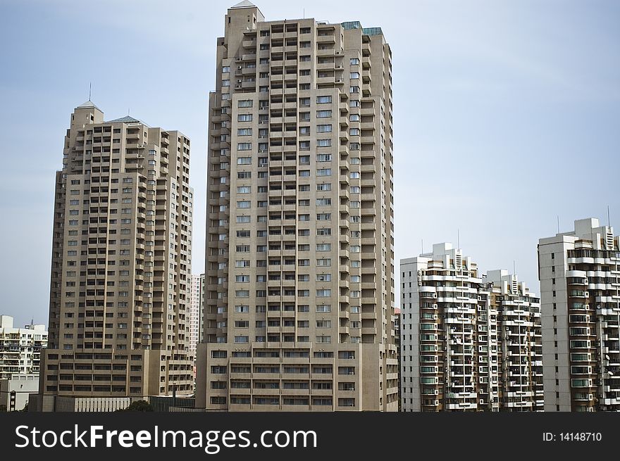 Newly built residence houses in urban