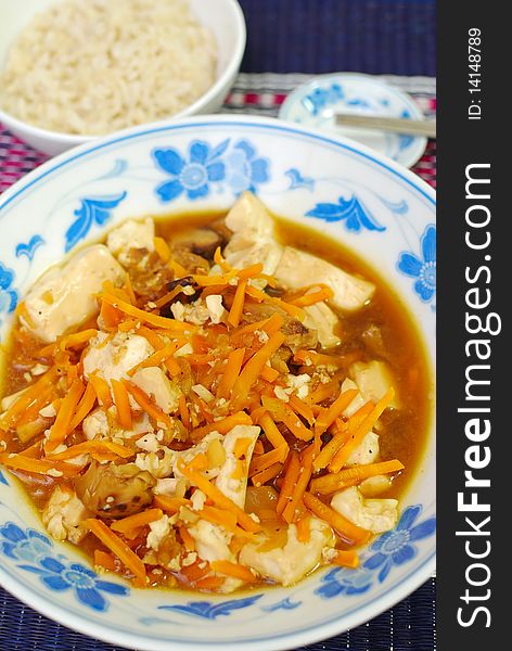 Asian vegetarian bean curd cuisine