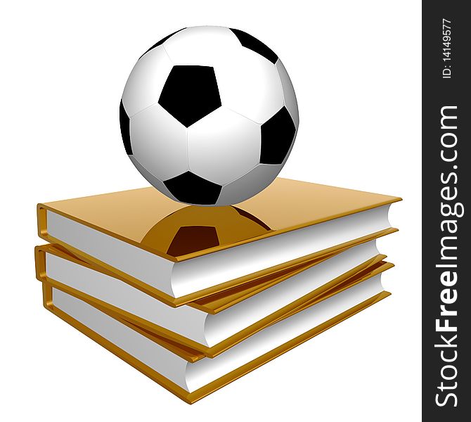 Golden book about soccer strategy 3d icon illustration