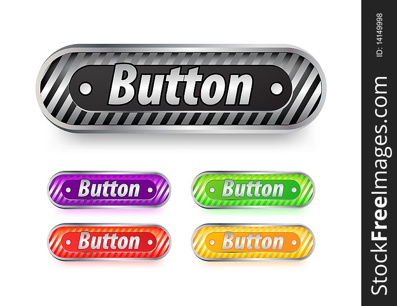 Glossy buttons for web isolated on white