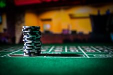 Casino Element Isolation On The Colorful, Slot Machine, Roulette While, Dice, Casino Chip - Image Stock Images