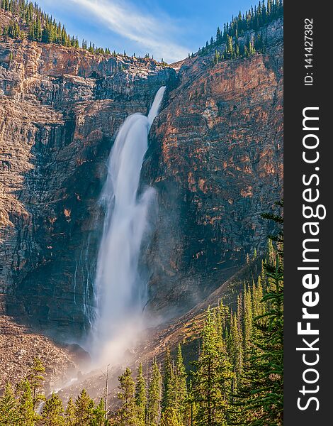 Takakkaw Falls in Yoho National Park is the 2nd tallest waterfall in Canada. British Columbia. Canada. Takakkaw Falls in Yoho National Park is the 2nd tallest waterfall in Canada. British Columbia. Canada