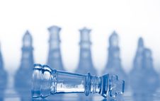 Glass Chess Pieces With Blue Light Royalty Free Stock Image Glass Chess Pieces With Blue Light Royalty Free Stock Image