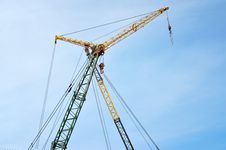 Crane On Blue Sky Background Royalty Free Stock Photos Crane On Blue Sky Background Royalty Free Stock Photos