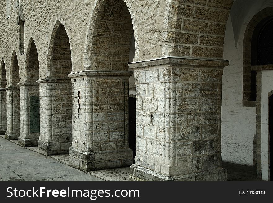 Architectural arches of medieval architecture Tallinn, Estonia